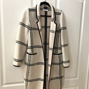 Off White Calvin Klein Sweater Coat with Trim